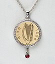 Lucky Irish Penny Birthstone Pendant