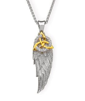 Angel's Wing with Trinity Knot Pendant