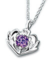 Amethyst Thistle Pendant Sterling Silver Gaelsong