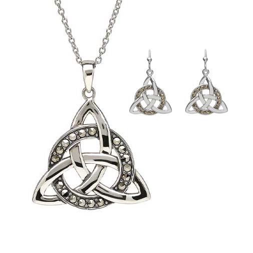 Encircled Sterling Silver Celtic Trinity Knot Jewelry