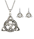 Encircled Sterling Silver Celtic Trinity Knot Jewelry - Encircled Trinity Knot Earrings