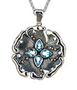 Water Pendant Mare of Sterling Silver and Sparkling Blue Topaz Gaelsong