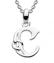 Celtic Initials Pendant Decorated With a Flourish of Knotwork Made of Sterling Silver Letter C Gaelsong