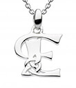 Celtic Initials Pendant Decorated With a Flourish of Knotwork Made of Sterling Silver Letter E Gaelsong