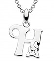 Celtic Initials Pendant Decorated With a Flourish of Knotwork Made of Sterling Silver Letter H Gaelsong