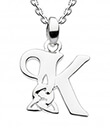 Celtic Initials Pendant Decorated With a Flourish of Knotwork Made of Sterling Silver Letter K Gaelsong