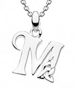 Celtic Initials Pendant Decorated With a Flourish of Knotwork Made of Sterling Silver Letter M Gaelsong
