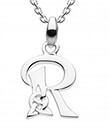 Celtic Initials Pendant Decorated With a Flourish of Knotwork Made of Sterling Silver Letter R Gaelsong