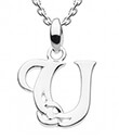 Celtic Initials Pendant Decorated With a Flourish of Knotwork Made of Sterling Silver Letter U Gaelsong