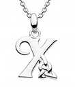 Celtic Initials Pendant Decorated With a Flourish of Knotwork Made of Sterling Silver Letter X Gaelsong