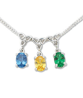 One Birthstone Knot Pendant and Chain