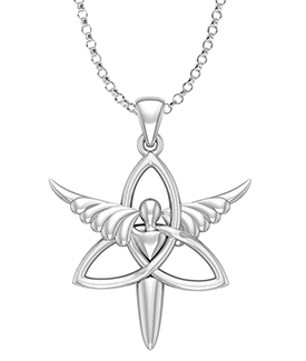 Celtic Irish Angel Trinity Knot Pendant