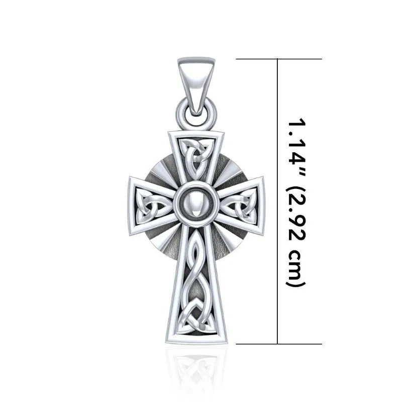 J24335S Celtic Cross Eternity Pendant with Chain Measure Gaelsong