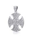 Celtic Knotwork Cross Sterling Silver Pendant  view 2