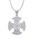 Celtic Knotwork Cross Sterling Silver Pendant  view 1