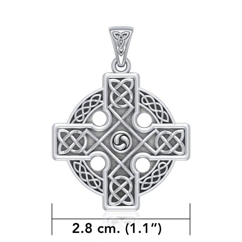 J24338S Triskele Celtic Cross Pendant with Chain Measure Gaelsong