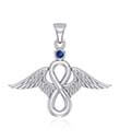 Celtic Infinity Guardian Angel Wings Pendant view 2