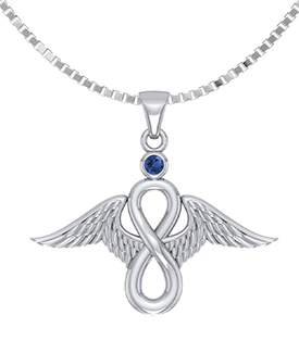 Celtic Infinity Guardian Angel Wings Pendant