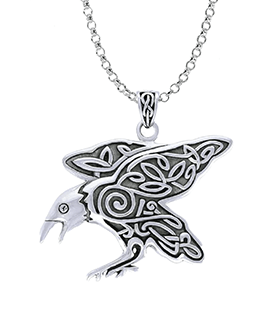 Sterling Silver Mythical Raven Pendant