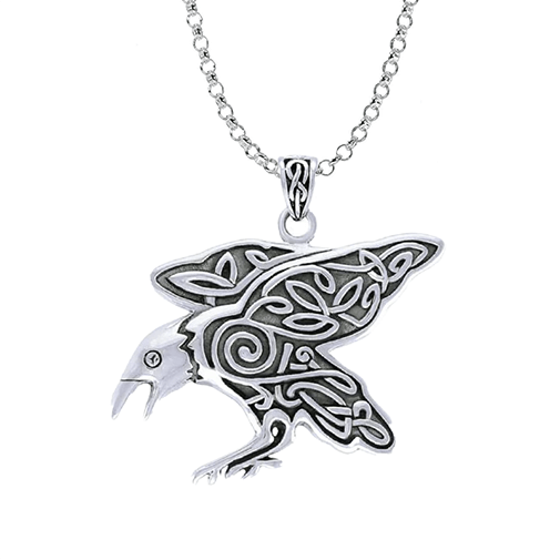 Sterling Silver Mythical Raven Pendant