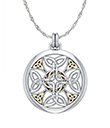 Divine Circular Celtic Knot Pendant with Gold Accents