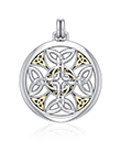Divine Circular Celtic Knot Pendant with Gold Accents view 2