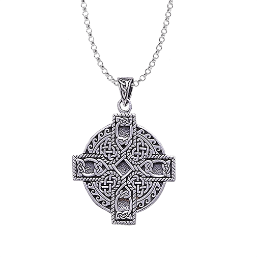 Celtic Knotwork Cross Necklace with Chain