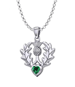 Gemstone Heart Shaped Scottish Pendant