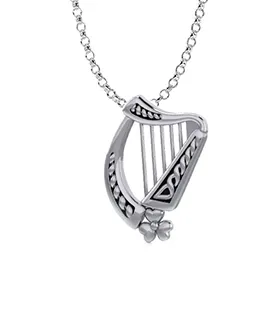 Sterling Silver Irish Harp Pendant