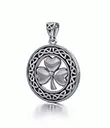 J24385 Shamrock And Celtic Knot Design Pendant Gaelsong