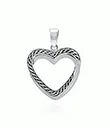 J24387 Sterling Silver Pendant Heart Shaped With Silver Chain Gaelsong 