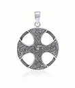 J24393 Sterling Silver Celtic Knotwork Cross Pendant Gaelsong