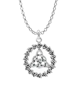 Silver Triquetra Knotwork Celtic Pendant