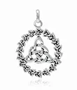 J24398 Celtic Sterling Silver Triquetra Knotwork Pendant Gaelsong