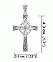 J24400 Irish Sterling Silver Celtic Cross Pendant Measure Gaelsong