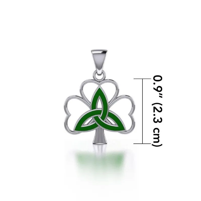 J13750S Enamel Trinity Knot Shamrock Jewelry Pendant Measure  Gaelsong