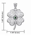 J24404 Celtic Silver Clover Pendant Measure Gaelsong