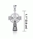 J24407 Sterling Silver Celtic Trinity Knotwork Pendant Measure Gaelsong