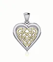 J24409 Sterling Silver Celtic Heart Shaped Pendant Gaelsong