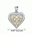 J24409 Heart Shaped Pendant Celtic Knots Gold Accent Gaelsong