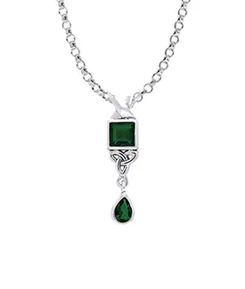Emerald Celtic Trinity Knot Pendant