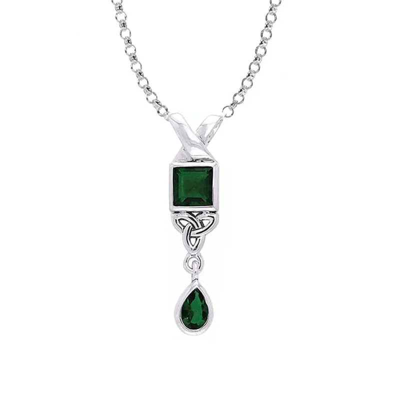 Emerald Celtic Trinity Knot Pendant