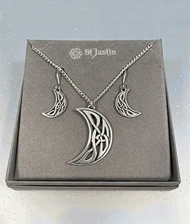 Pewter Celtic Crescent Moon Jewelry
