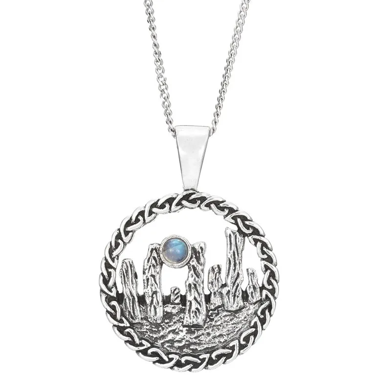 Calanais Stones Pendant with Moonstone