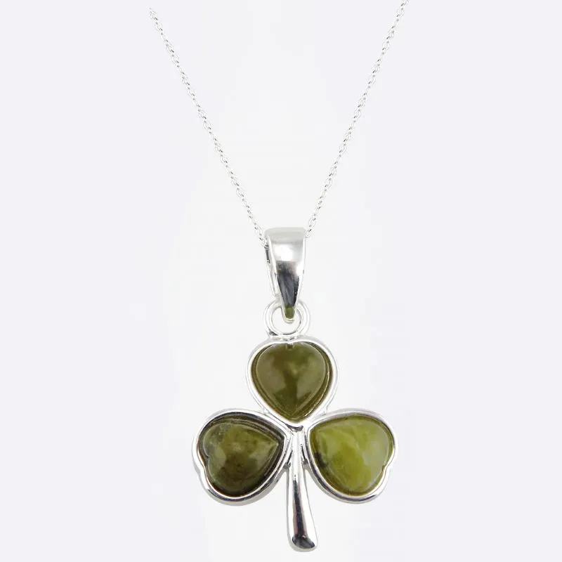 Rare Connemara Marble Lucky Shamrock Pendant