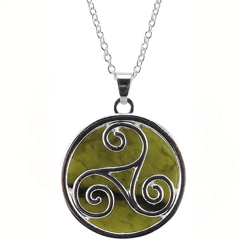 Authentic Connemara Marble Reversible Celtic Pendant