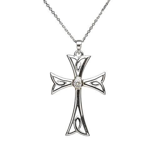 Contemporary Celtic Knots Cross Pendant