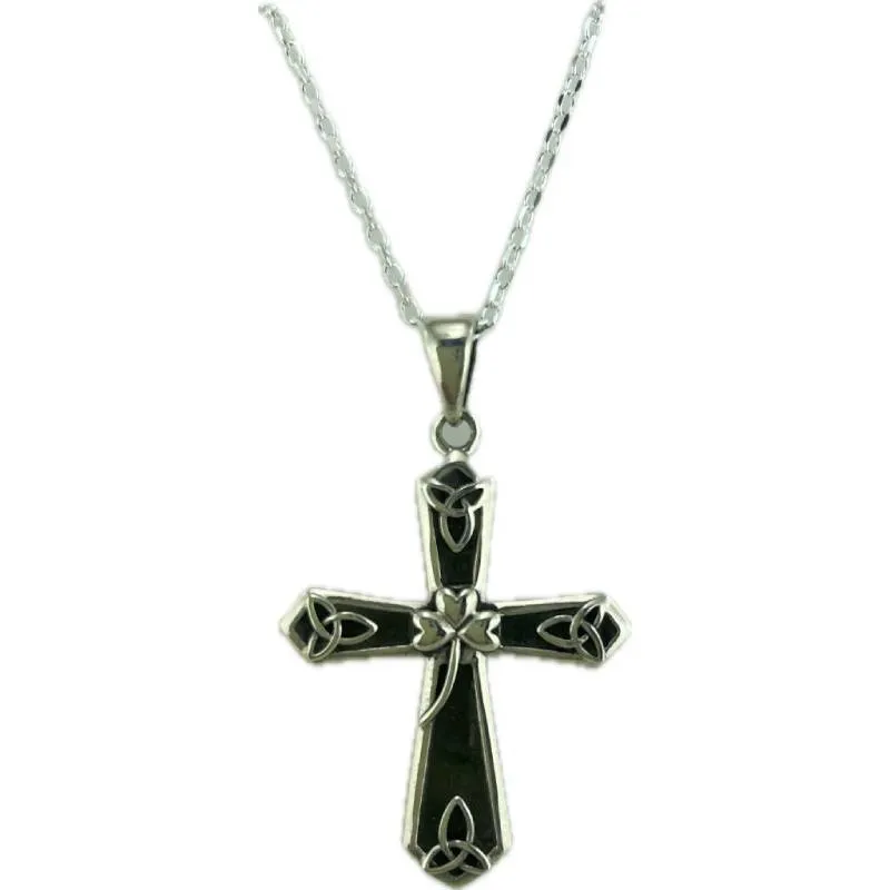 Connemara Marble High Cross Pendant with Irish Symbols Connemara Marble High Cross Pendant with Irish Symbols