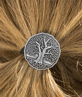 Handcrafted Cosmic Tree Celtic Ponytail Holder