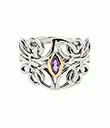 Amethyst Celtic Guardian Angel Ring